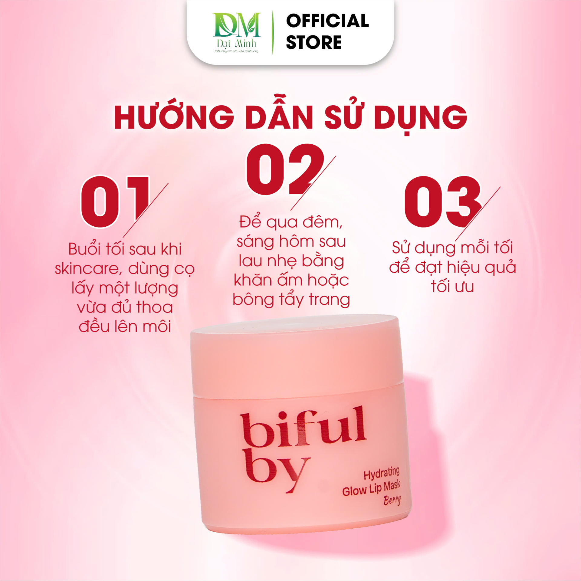 Mặt nạ ngủ môi bifulby Hydrating Glow Lip Mask 10g